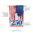 250th Anniversary America The Beautiful Moire House Flag