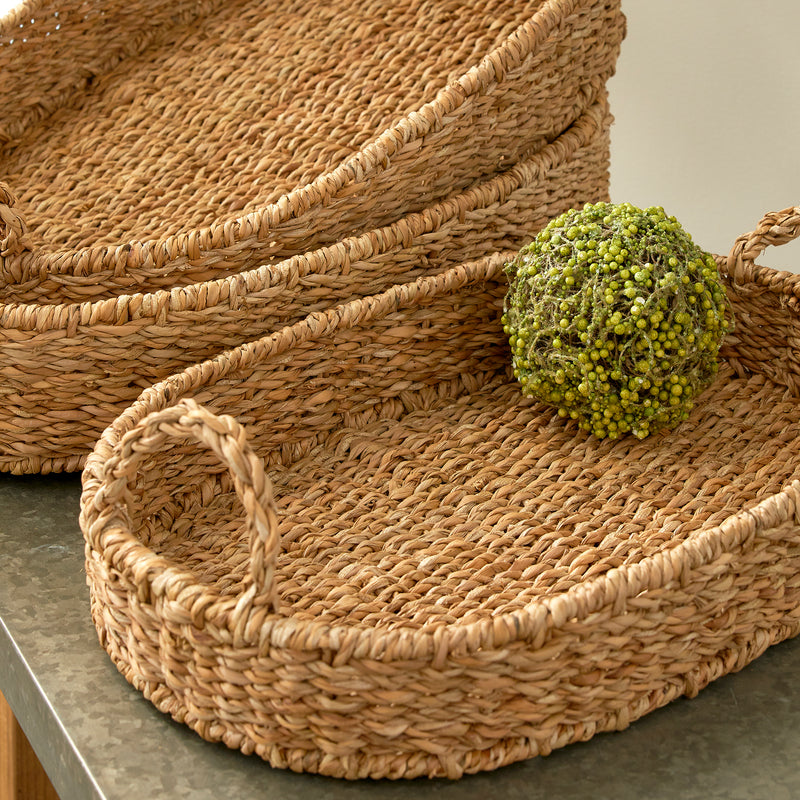 NAPA Home & Garden, SEAGRASS OVAL TRAYS, SET OF 3,N2SG05