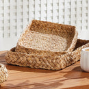 NAPA Home & Garden, ABACA FRENCH BRAIDED SQUARE TRAYS, SET OF 2,N4TD06