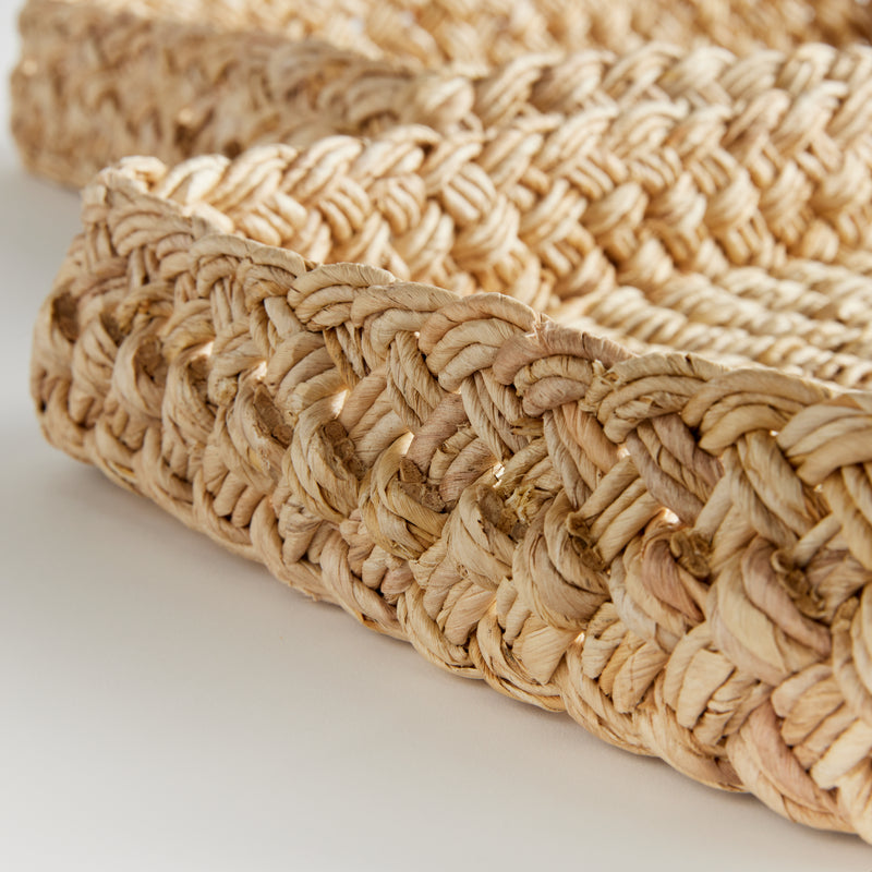 NAPA Home & Garden, ABACA FRENCH BRAIDED SQUARE TRAYS, SET OF 2,N4TD06