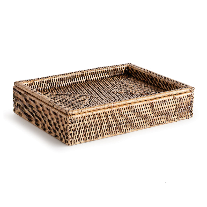 NAPA Home & Garden, BURMA RATTAN LIDDED LETTER BOX,N4TN01BR