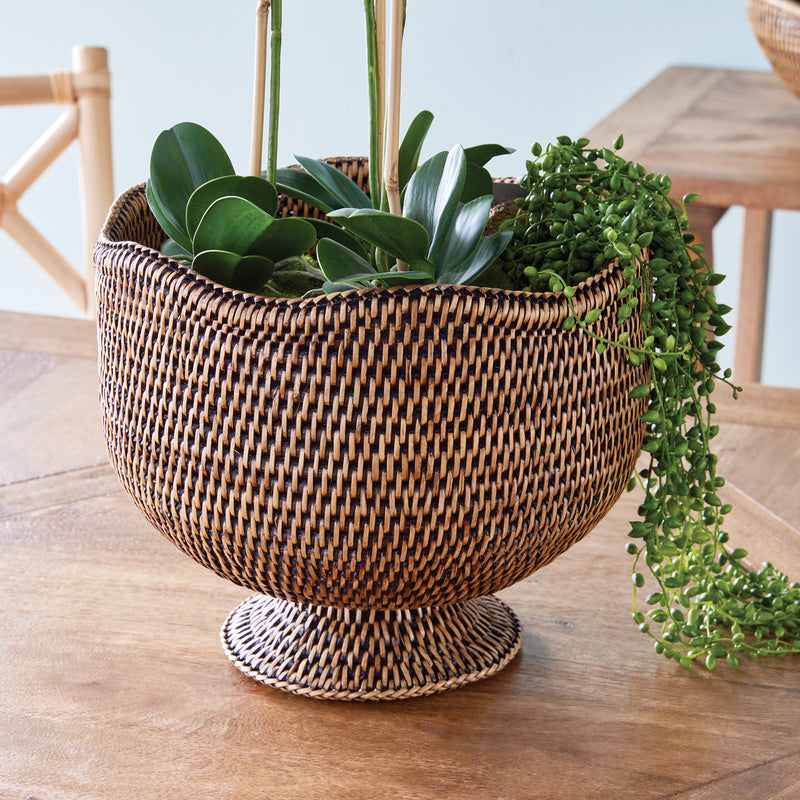 NAPA Home & Garden, BURMA RATTAN  FOOTED CACHEPOT,N4TN05BR
