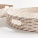 NAPA Home & Garden, BURMA RATTAN ROUND OTTOMAN TRAYS, SET OF 2