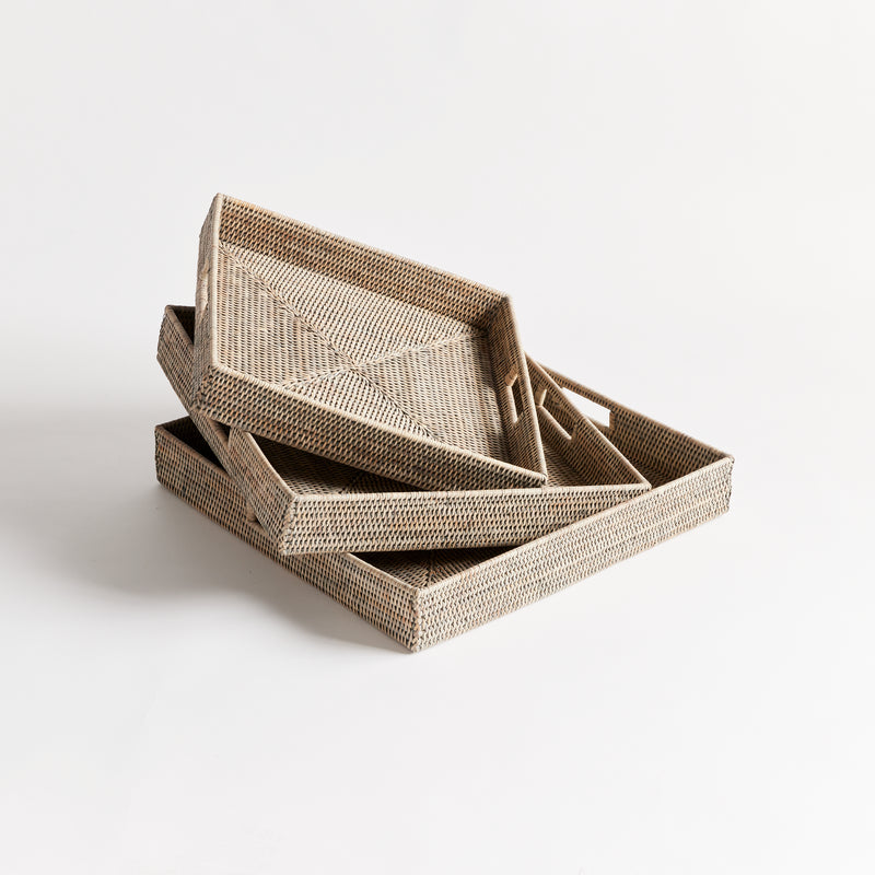 NAPA Home & Garden, BURMA RATTAN OTTOMAN TRAYS, SET OF 3,N4TN216GY