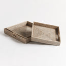 Burma Rattan Ottoman Trays, Set Of 3
