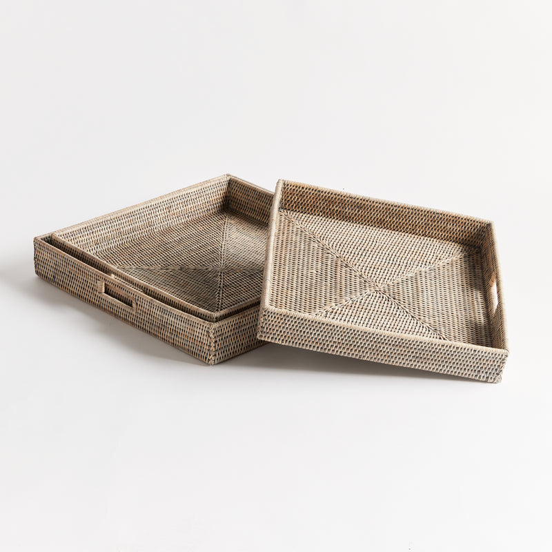 NAPA Home & Garden, BURMA RATTAN OTTOMAN TRAYS, SET OF 3,N4TN216GY