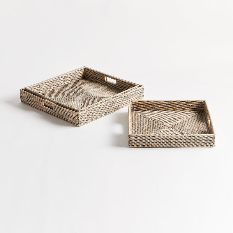 NAPA Home & Garden, BURMA RATTAN OTTOMAN TRAYS, SET OF 3,N4TN216GY