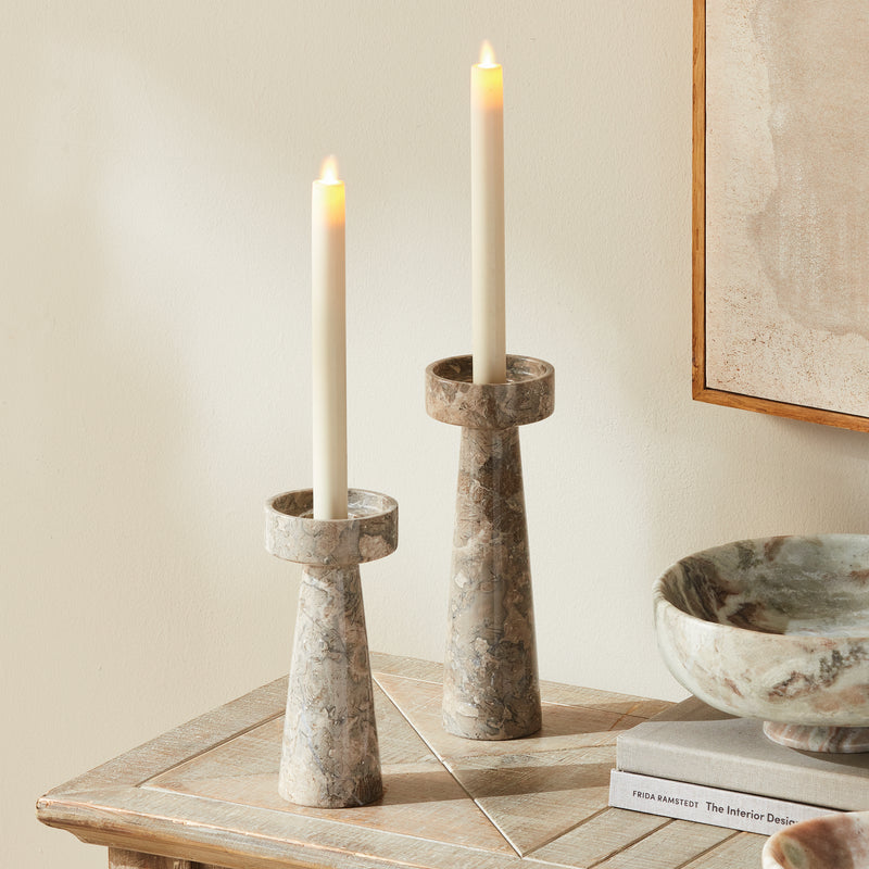 TERRENE CANDLE STANDS, SET OF 2