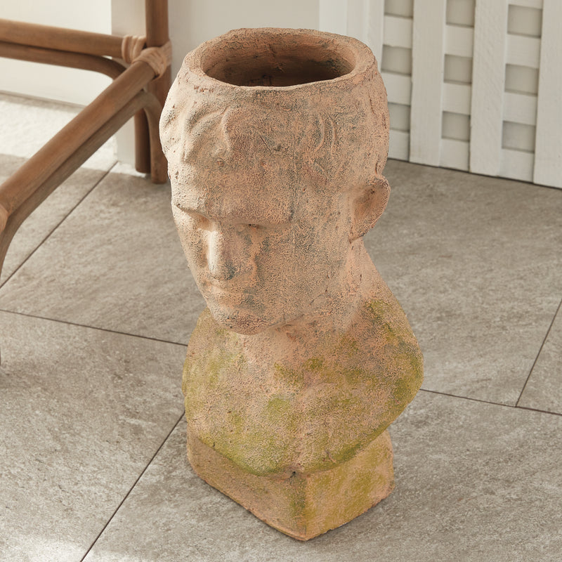 NAPA Home & Garden, WEATHERED GARDEN MALE BUST PLANTER,N5DJ75
