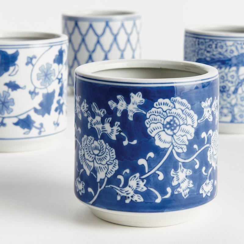 BARCLAY BUTERA DYNASTY MINI CYLINDER POTS, SET OF 4