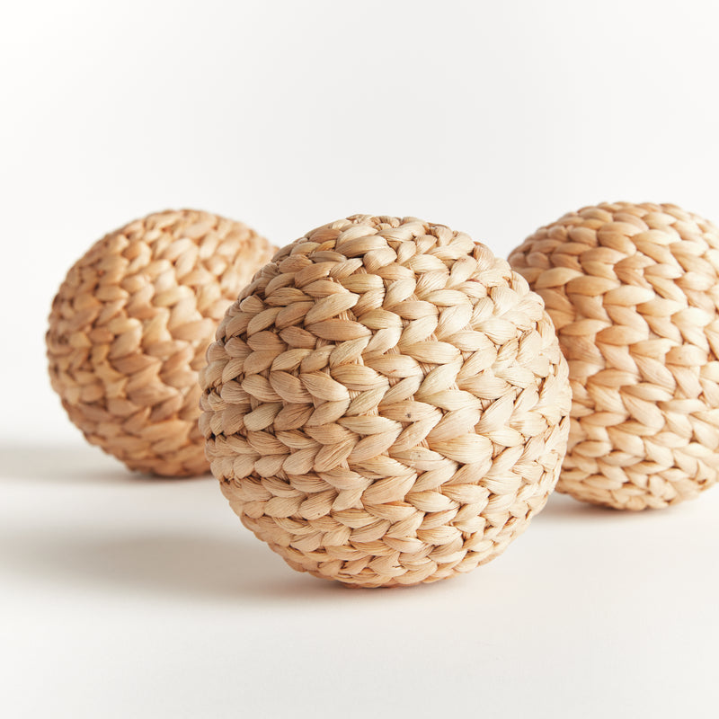 JACE WATER HYACINTH ORBS, SET OF 3