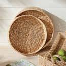 JULIET ABACA ROUND TRAYS, SET OF 2