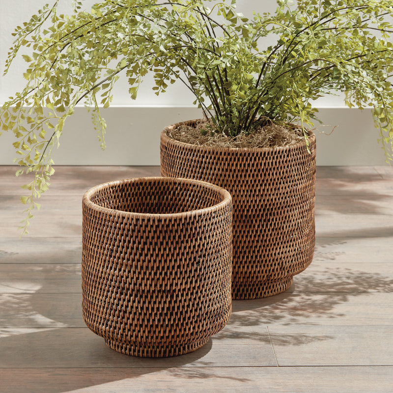 NAPA Home & Garden, BURMA RATTAN CACHEPOTS LARGE, SET OF 2,N5TN13BR