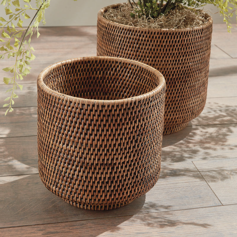 NAPA Home & Garden, BURMA RATTAN CACHEPOTS LARGE, SET OF 2,N5TN13BR