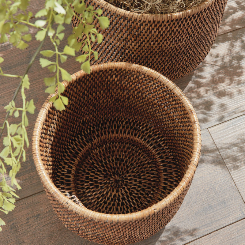 NAPA Home & Garden, BURMA RATTAN CACHEPOTS LARGE, SET OF 2,N5TN13BR