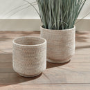 Burma Rattan Cachepots Large, Set Of 2