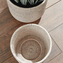 Burma Rattan Cachepots Large, Set Of 2