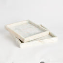 Johanna Square Marble Trays Large, Set Of 2