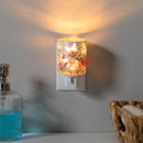 Petal & Plow Nightlight Glass Floral with Butterfly Cut Outs, White