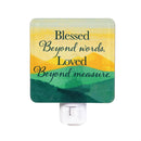 Simple Blessings Nightlight Glass, Blessed Beyond words, Loved Beyond Measure, Window Box