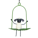 Hillside Pasture Outdoor Hanging Decor, Metal Farm Animals on Swing, 9", 3 Asst