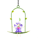 Cottage Garden Outdoor Hanging Decor, Metal Sprites on Swing, 9", Asst of 4