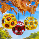 Harvest Blossom Outdoor Hanging Decor, Metal, Flower, 12", Asst of 3