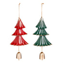 Shades of Emerald Hanging Decor Tree with Bell, Asst of 2