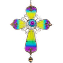 Hop Into Spring Outdoor Hanging decor, Solar Glass Optical Cross Hanging Decor, 2 Asst