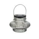 Hillside Pasture Outdoor Lamp & Lighting Ribbed Orb Solar Glass Lantern, 3 Asst