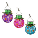 Cottage Garden Outdoor Lamp & Lighting Solar Plastic Flower Hanging Lantern, 3 Assorted