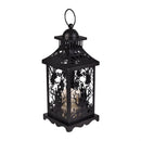 Haunted House Outdoor Lamps&Lighting, Metal Halloween Lantern with LED Candle, 2 Asst