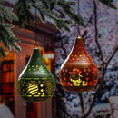 Heartfelt Cheer Outdoor Lamps&Lighting, Metal Christmas LED Hanging Lantern, 2 Asst
