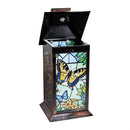 Cottage Garden Outdoor Lamps & Lighting, Glass Metal Solar Lantern, Butterfly, 12"H