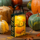 Harvest Blossom Outdoor Lamps&Lighting, Hand Painted Solar Glass Lantern,Pumpkin and Sunflower