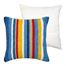 Bright Stripe Indoor/Outdoor Hooked Pillow 18"x18"