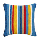 Bright Stripe Indoor/Outdoor Hooked Pillow 18"x18"