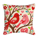 Lovebirds in Bloom Indoor/Outdoor Hooked Pillow 18"x18"
