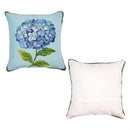 VivaStyle Indoor/Outdoor Hooked Pillow, 18"x18", Hydrangea Haven