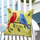 Songbird Branch Indoor/Outdoor Hooked Pillow 18"x18"