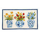 Chinoiserie Bloom Trio Indoor/Outdoor Hooked Rug 24"x42"