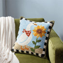 Sunflower Goose Indoor/Outdoor Hooked Pillow 18"x18"