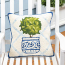 Topiary Indoor/Outdoor Hooked Pillow 18"x18"