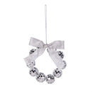 Heartfelt Cheer Ornament Mirror Glass Wreath with Bow, 3.6", 3 Assorted