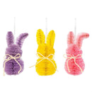 Hop Into Spring Hanging Decor Natural Fiber Bunny, 5"H, Asst of 3