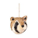 Winter Grove Ornament Natural Fiber Animal Face, 4", Asst of 2