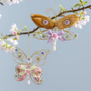 Cottage Garden Hanging Decor, Metallic Butterfly, 6"L, Asst of 2