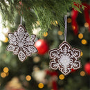 Sugar & Stripes Ornament Felt Gingerbread Snowflake, 4.25"H, Asst of 2