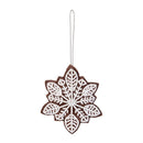 Sugar & Stripes Ornament Felt Gingerbread Snowflake, 4.25"H, Asst of 2