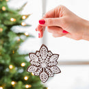 Sugar & Stripes Ornament Felt Gingerbread Snowflake, 4.25"H, Asst of 2